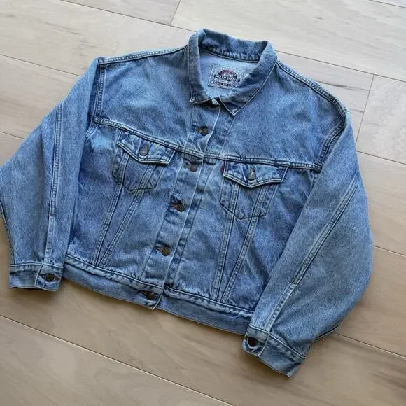 Vintage Levis Denim Jacket Women's Medium Blue 90s Type 3 Outerwear Made in USA - Picture 11 of 11